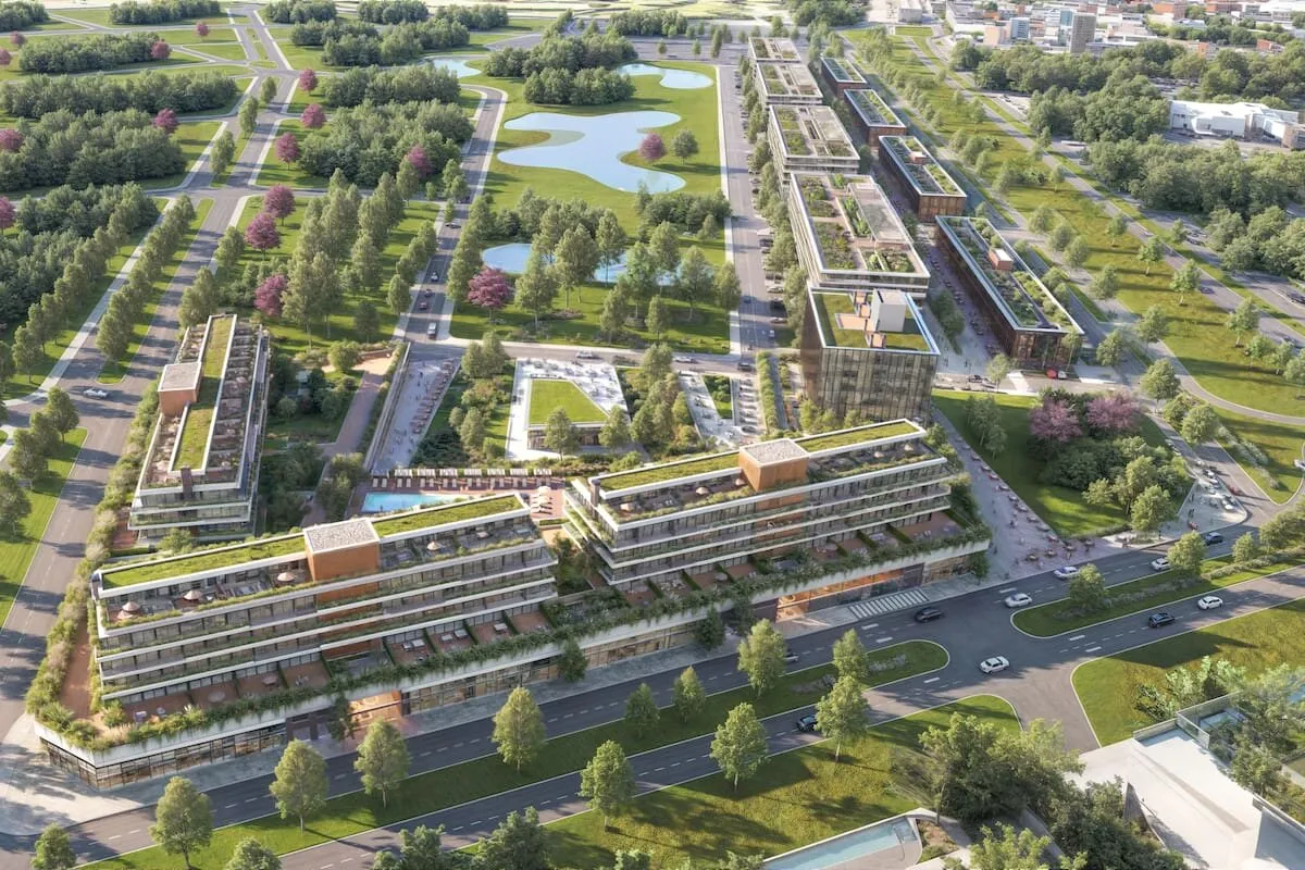Render aéreo del megaproyecto previsto para la zona